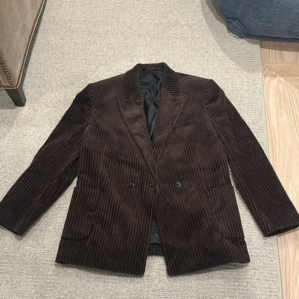 Men's Brown Pinstripe Blazer